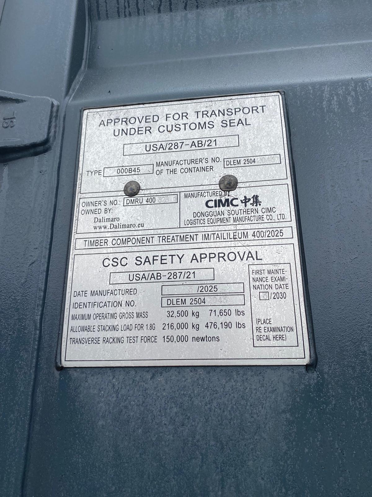 12m (40'HC) Kontener Morski DMRU4003281 - obrazek 4