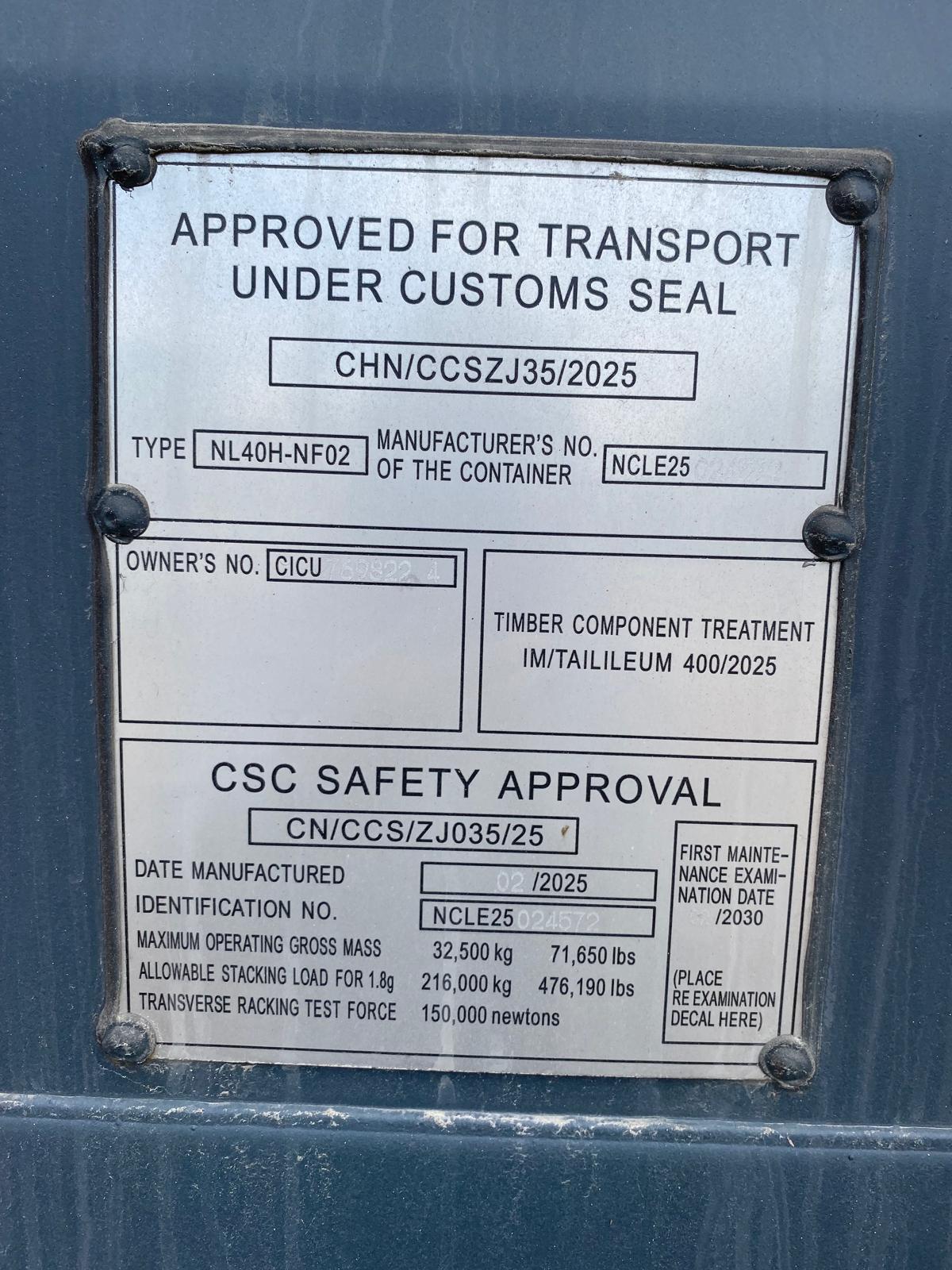 12m (40'HC) Kontener Morski CICU7698224 - obrazek 6