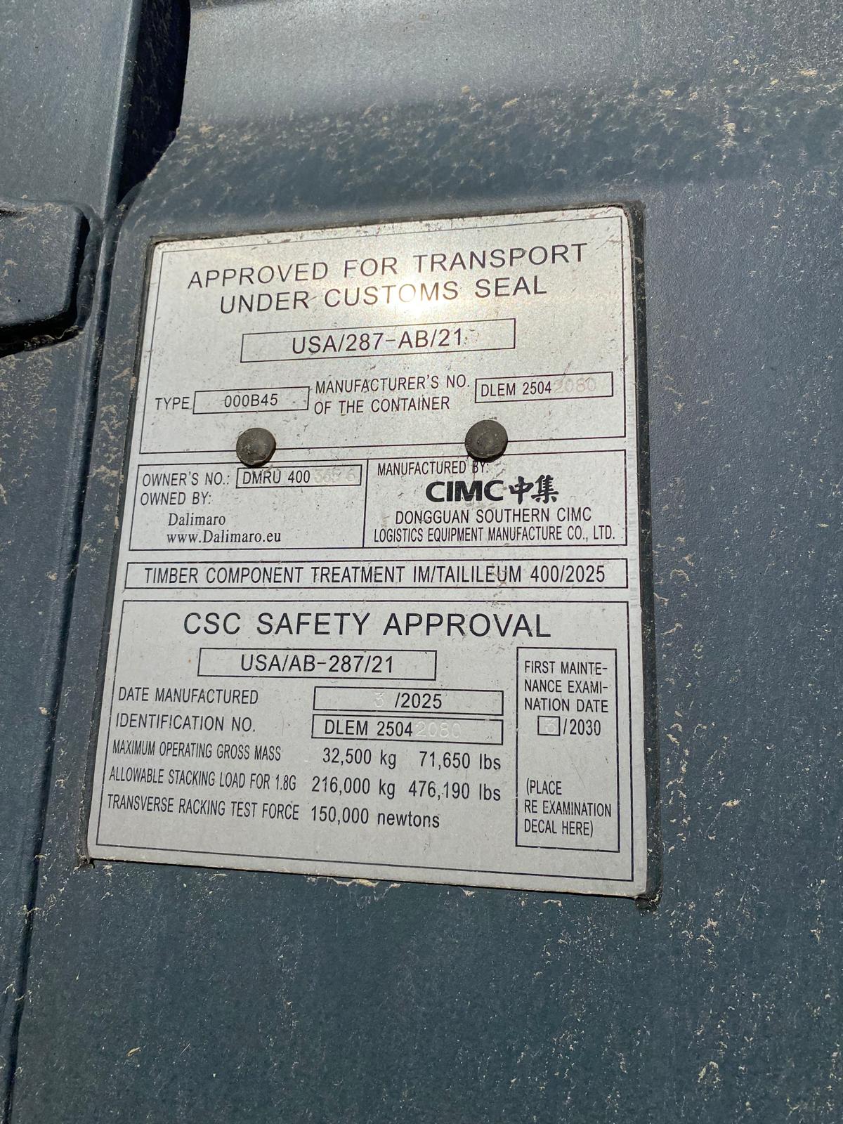 12m (40'HC) Kontener Morski DMRU4003656 - obrazek 4