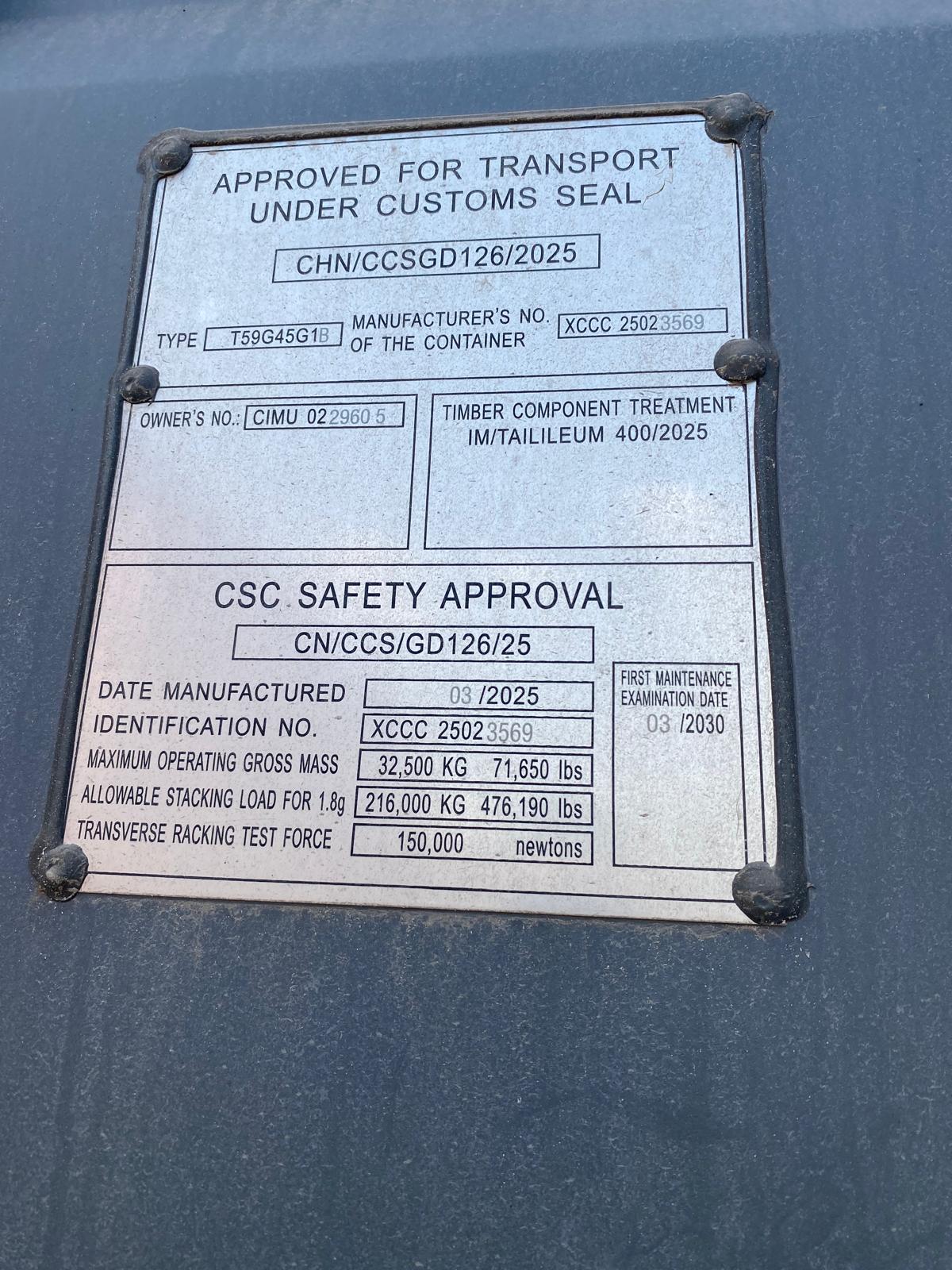 12m (40'HC) Kontener Morski CIMU0229605 - obrazek 7