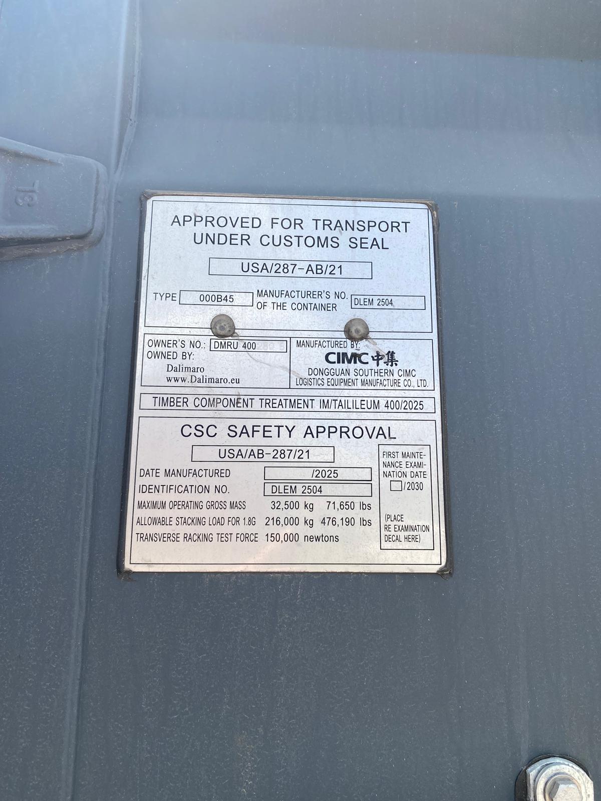 12m (40'HC) Kontener Morski DMRU4002808 - obrazek 4