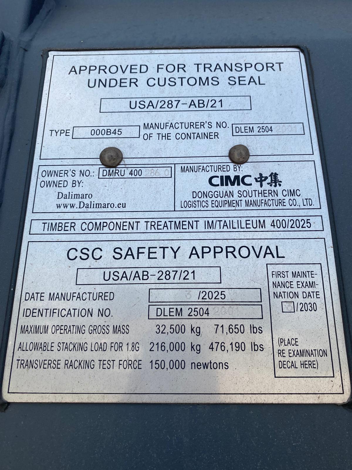 12m (40'HC) Kontener morski DMRU4002860 - obrazek 8