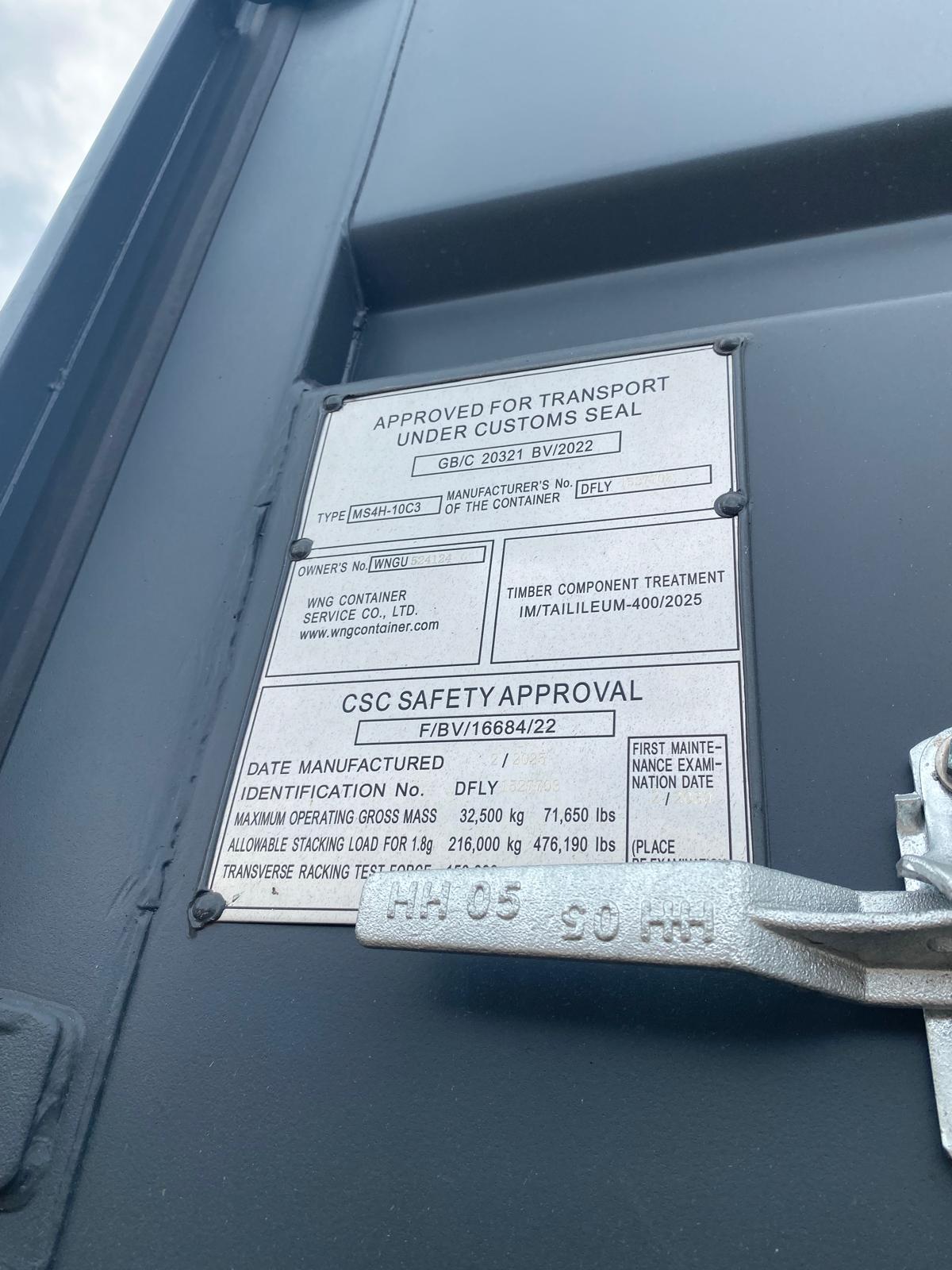 12m (40'HC) Kontener morski WNGU5241240 - obrazek 4