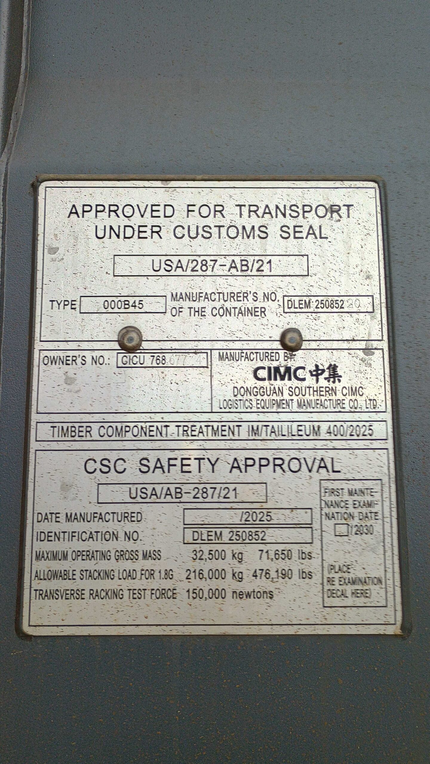 12m (40'HC) Kontener morski CICU7686774 - obrazek 8