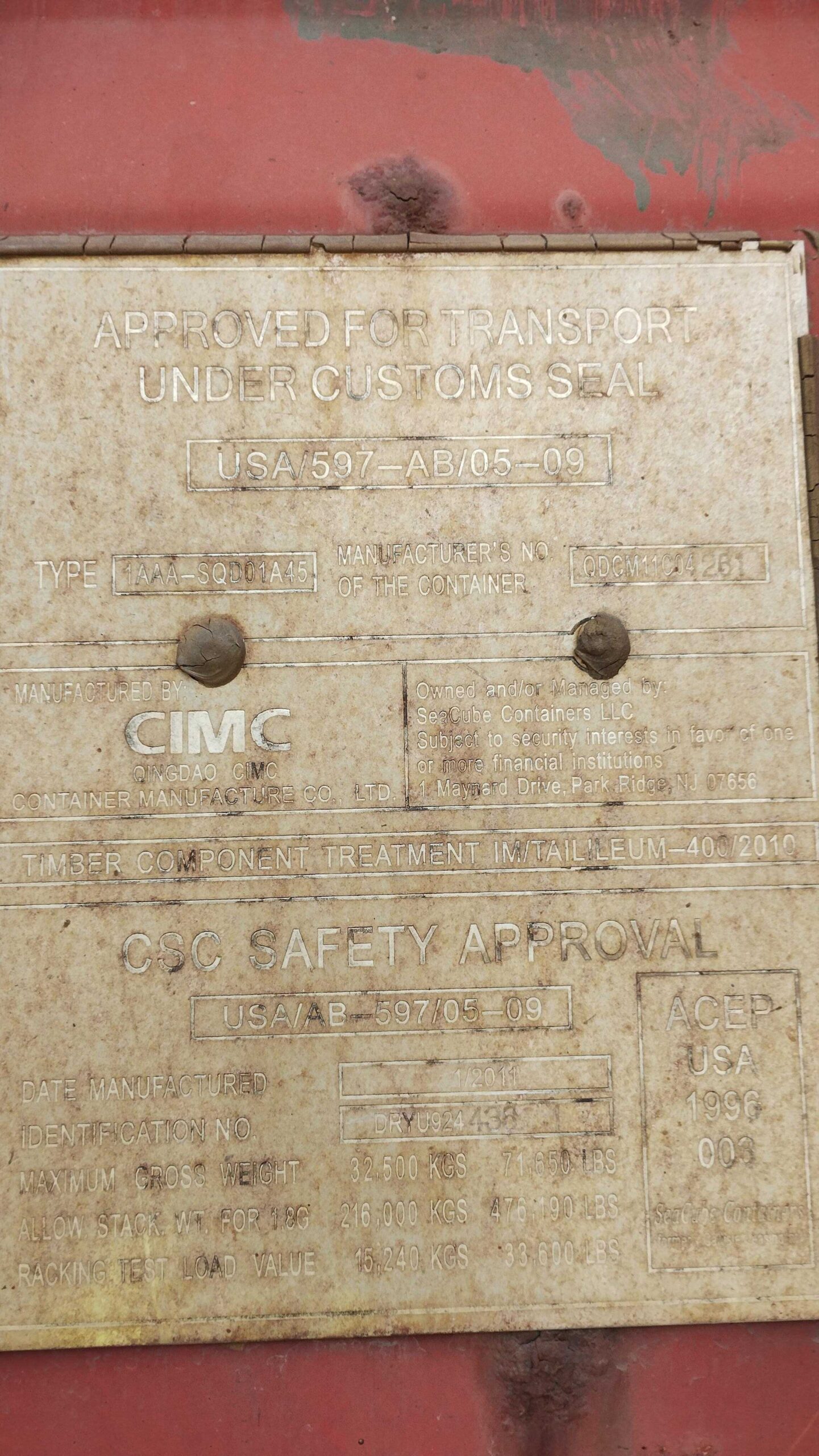 12m (40'HC) Kontener morski DRYU9244361 - obrazek 4