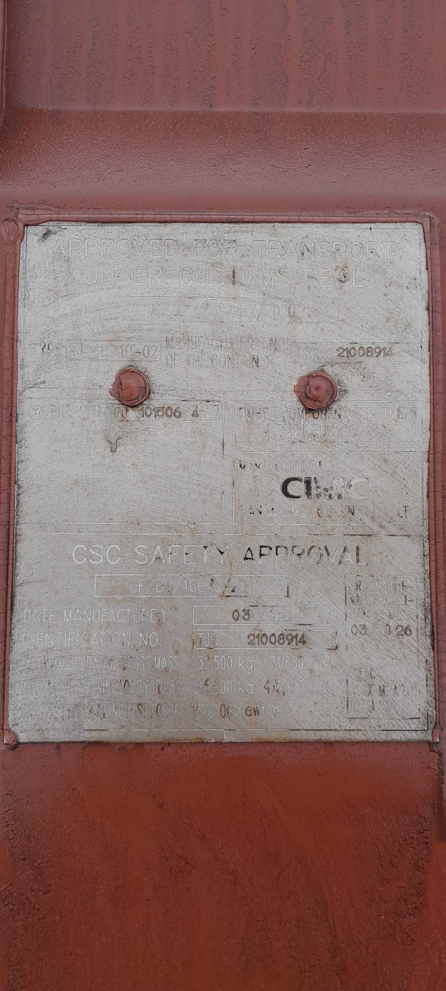 12m (40'HC) Kontener Morski CICU1015064 - obrazek 2