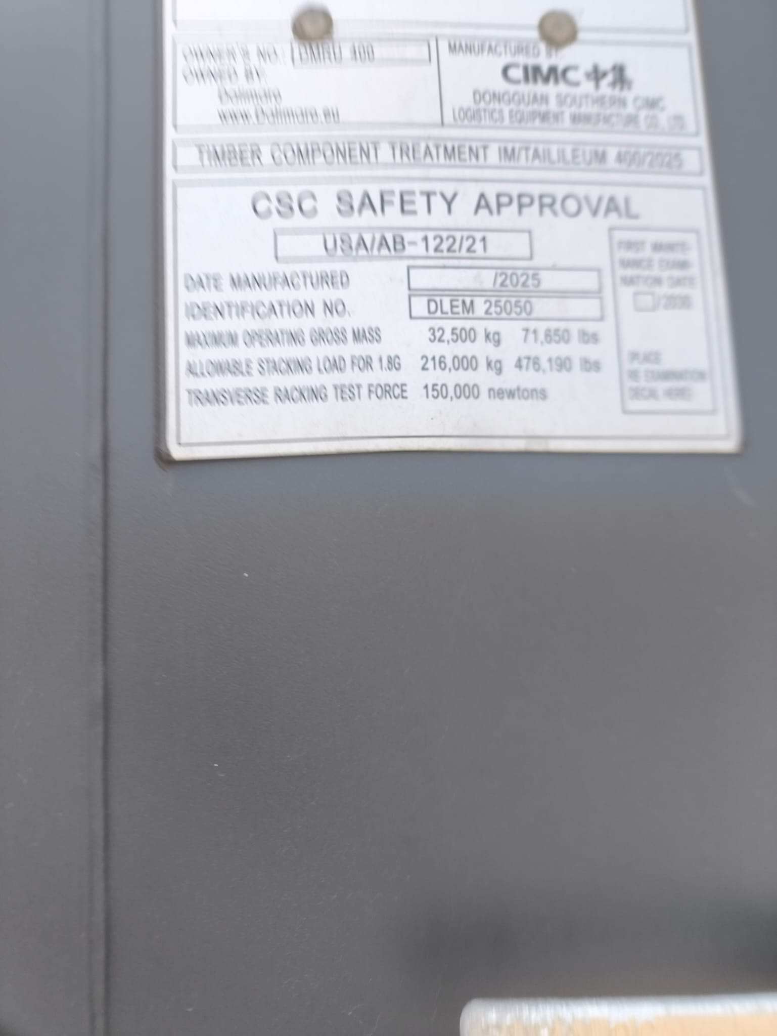 12m (40'HC) Kontener morski DMRU4004694 - obrazek 3