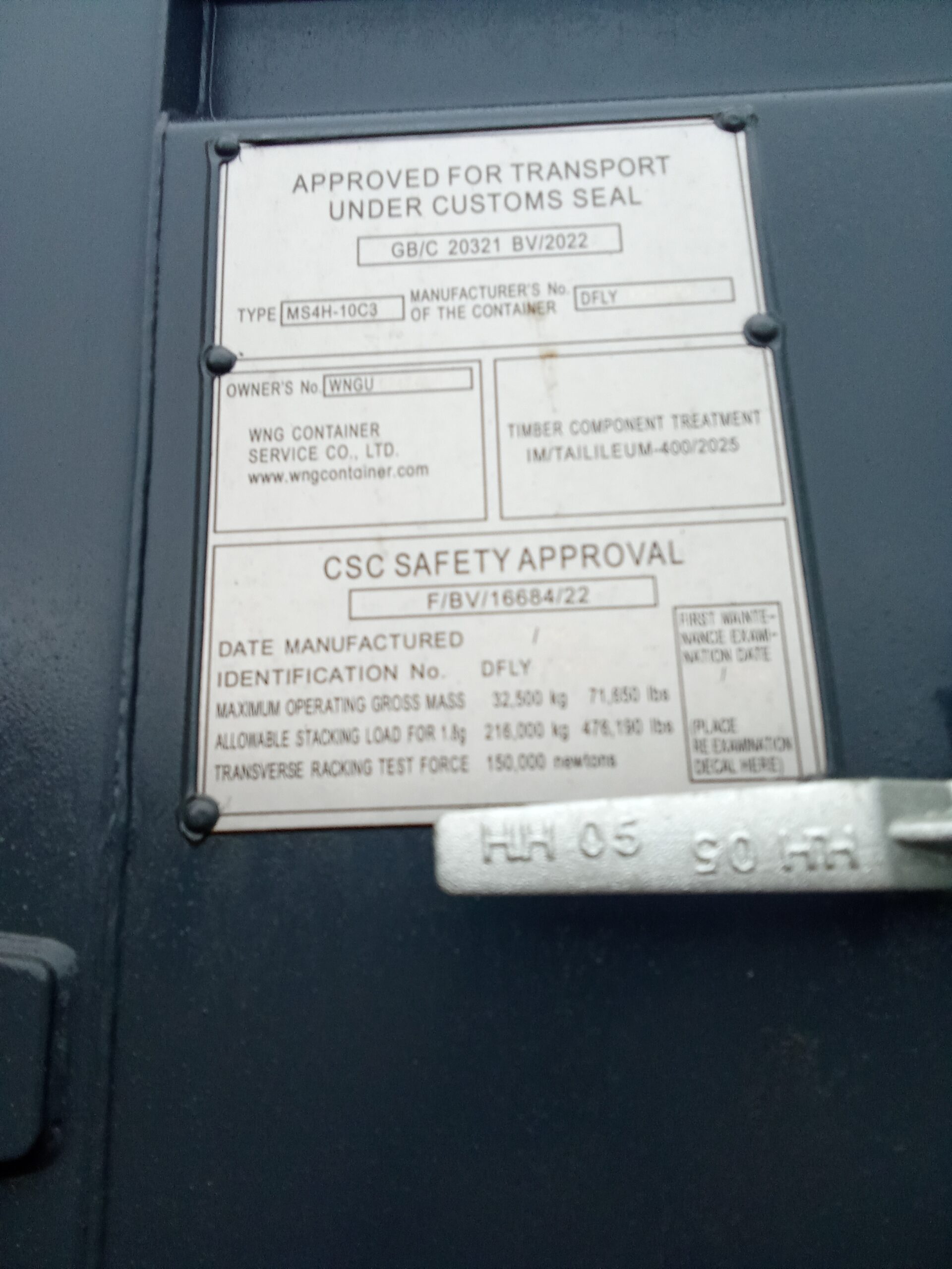 12m (40'HC) Kontener Morski WNGU5242415 - obrazek 8