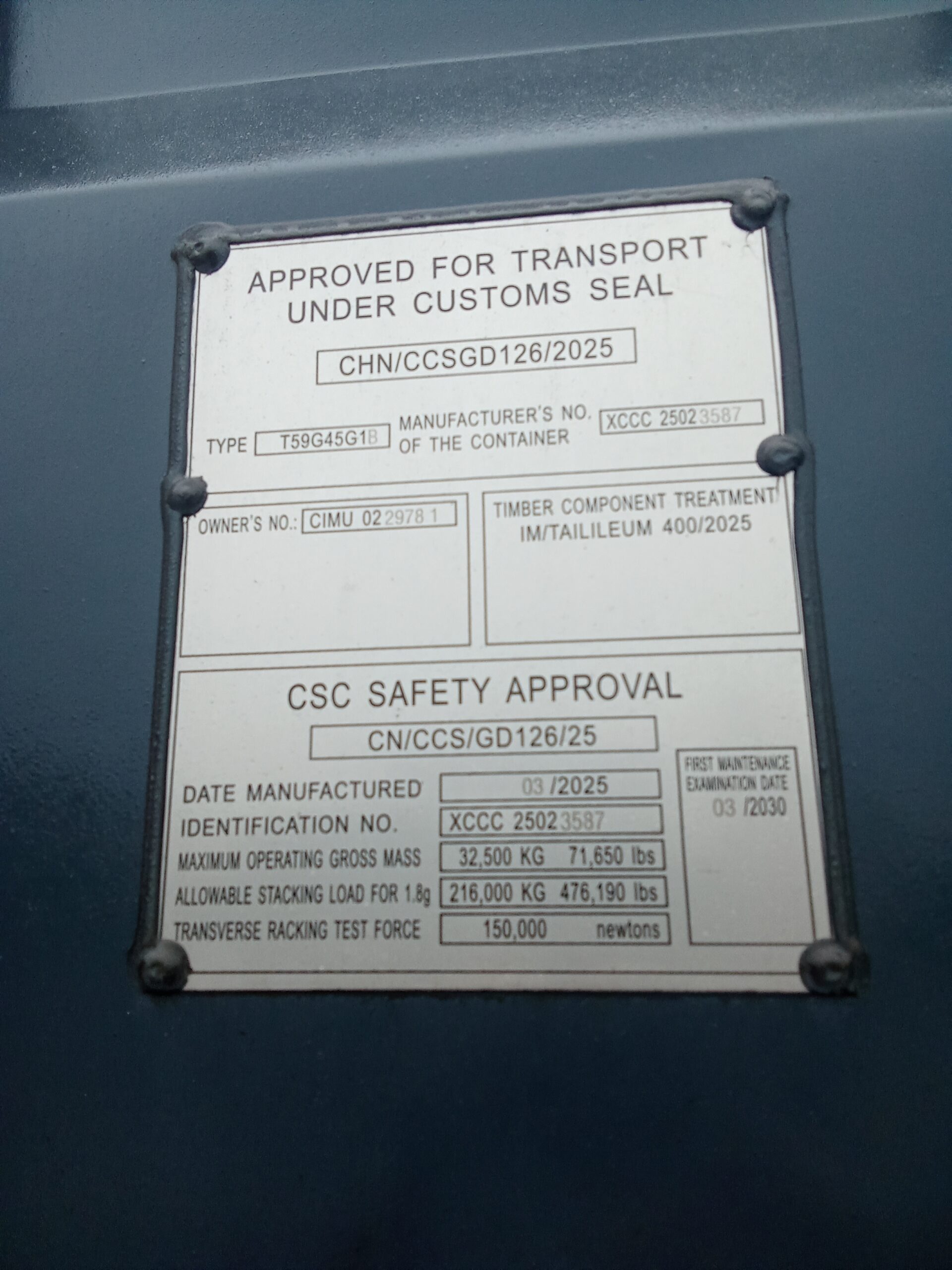 12m (40'HC) Kontener Morski DMRU4003086 - obrazek 5