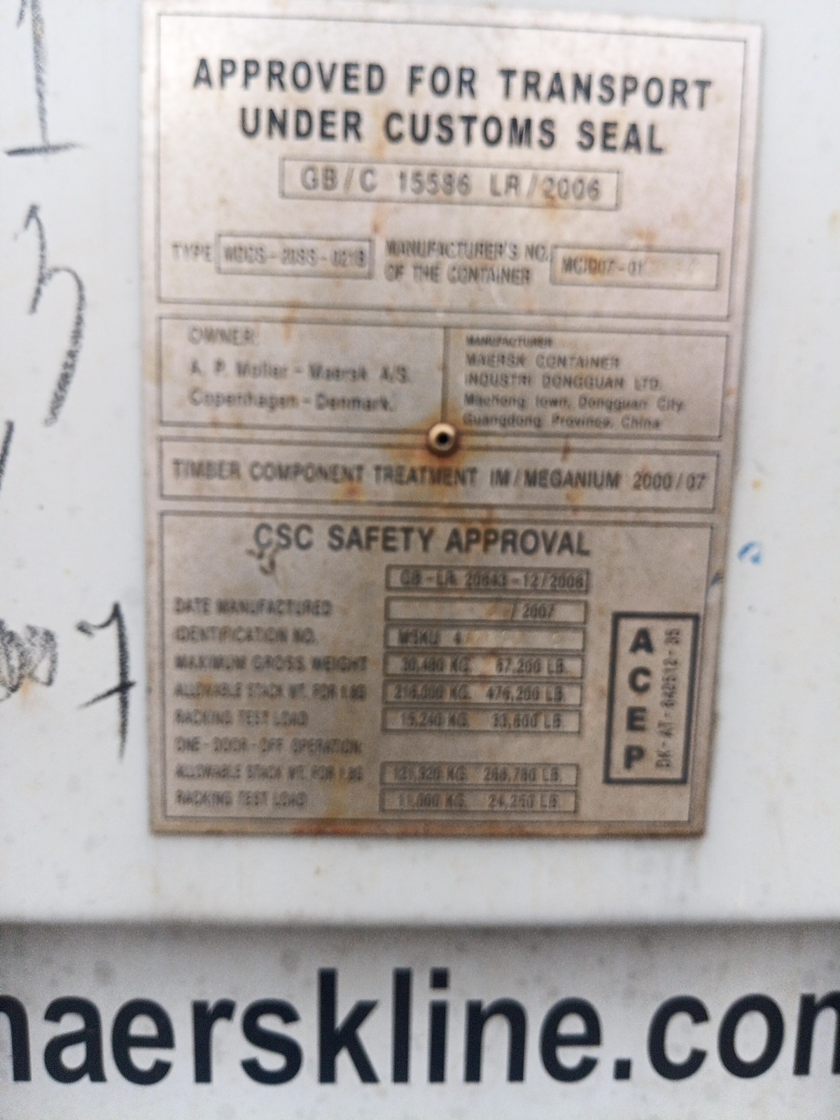 6m (20'DC) Kontener Morski MSKU4176101 - obrazek 5