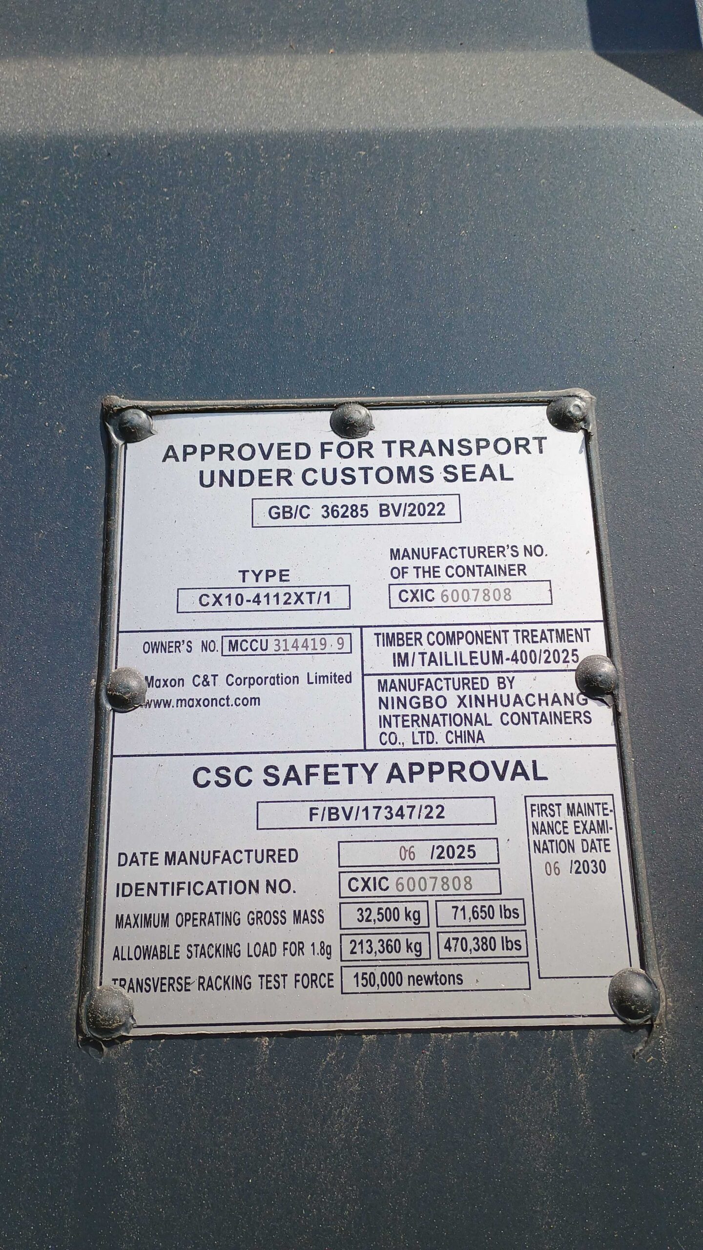 12m (40'HC) Kontener morski MCCU3144199 - obrazek 4