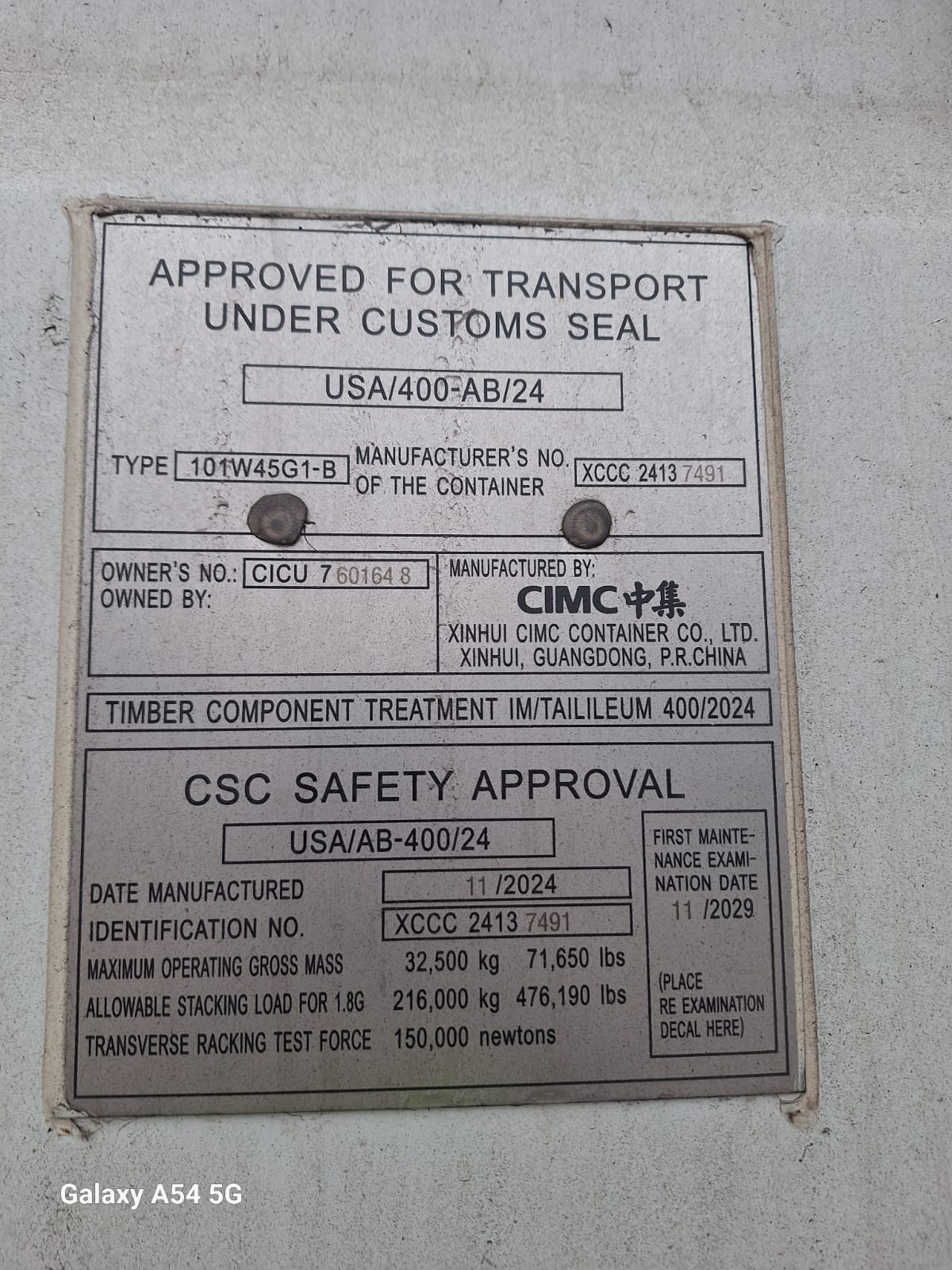 12m (40'HC) Kontener Morski CICU7601648 - obrazek 6